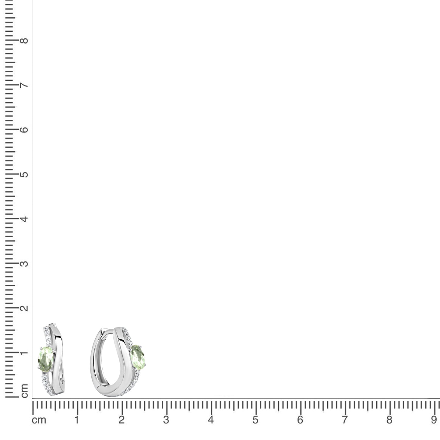 Creolen 925/- Sterling Silber rhodiniert 1,6cm Zirkonia