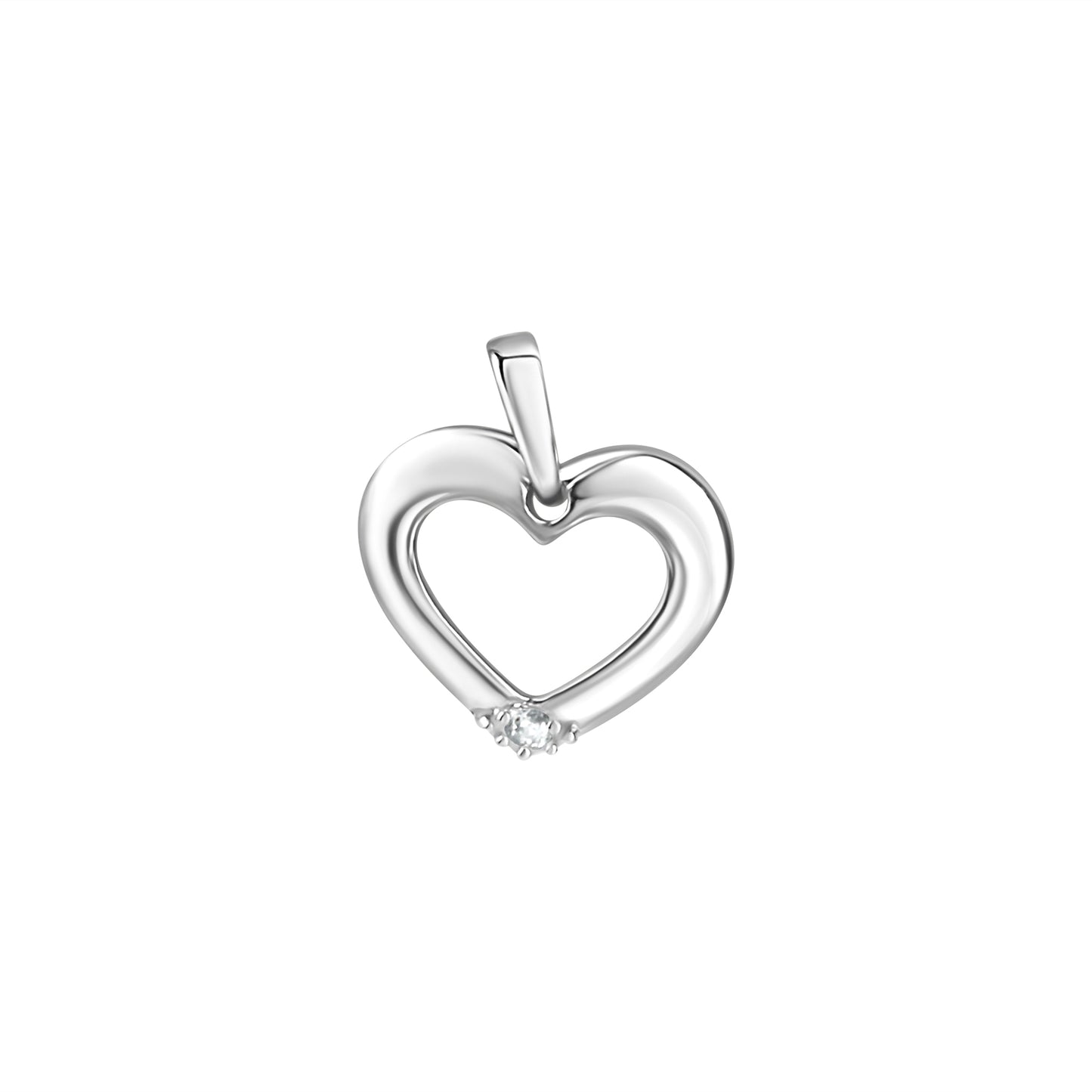Anhänger 925/- Sterling Silber rhodiniert 1,4cm Zirkonia