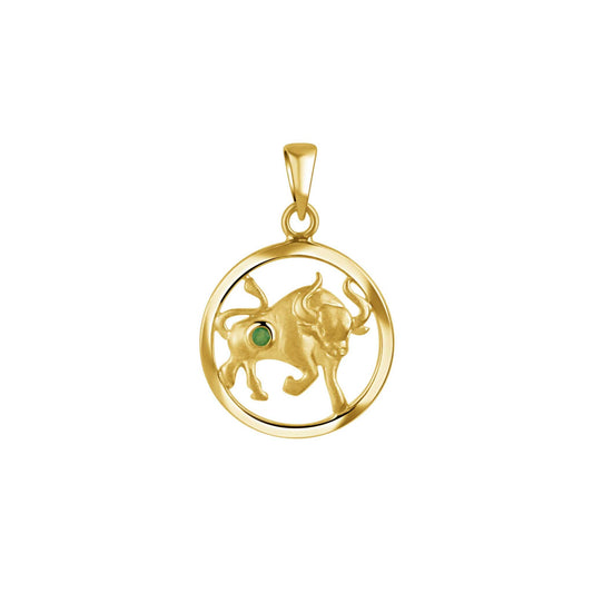 Anhänger 925/- Sterling Silber vergoldet 2,1cm Smaragd