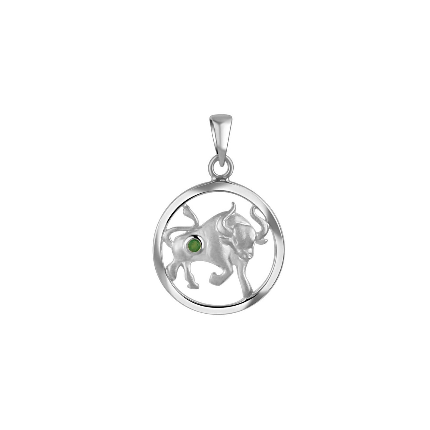 Anhänger 925/- Sterling Silber Rhodiniert 2,1cm Smaragd