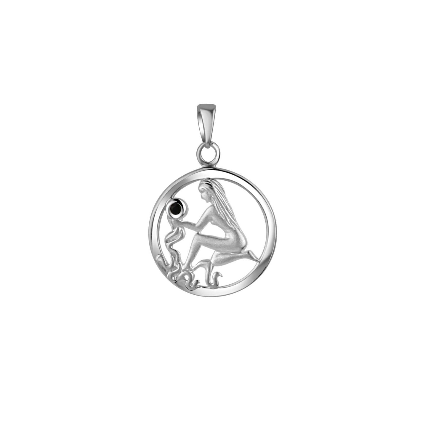 Anhänger 925/- Sterling Silber Rhodiniert 2,1cm Saphir