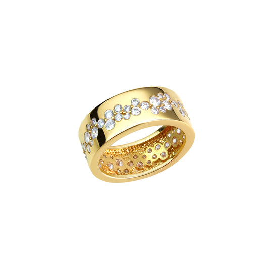Ring 925/- Sterling Silber vergoldet Zirkonia