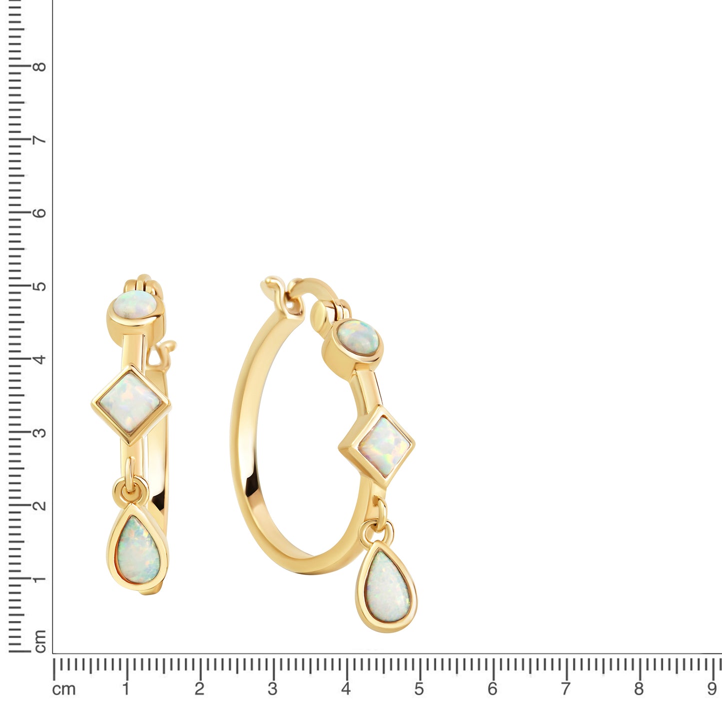 Creolen 925/- Sterling Silber vergoldet 2,2cm Opal