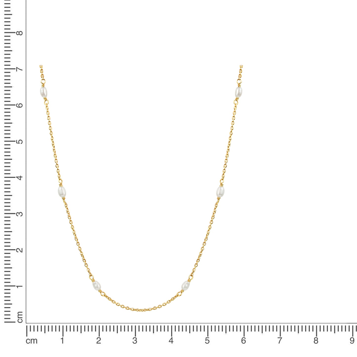 Kette Ankerkette 925/- Sterling Silber vergoldet 45,0cm Perle