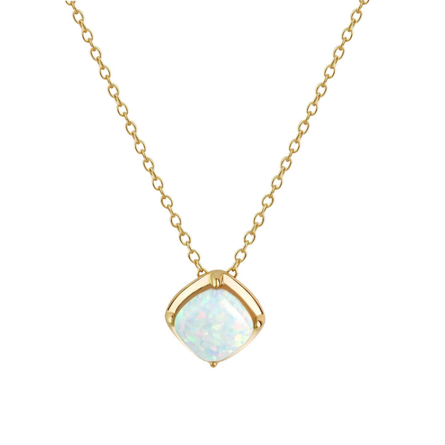 Kette Ankerkette 925/- Sterling Silber vergoldet 45,0cm Opal