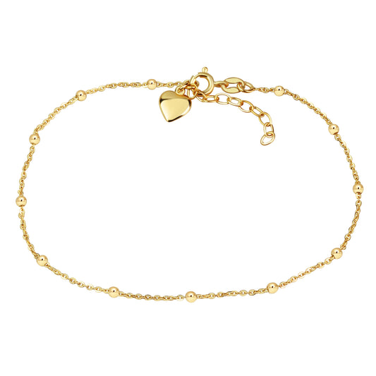 Fusskette Ankerkette 925/- Sterling Silber vergoldet 26,0cm