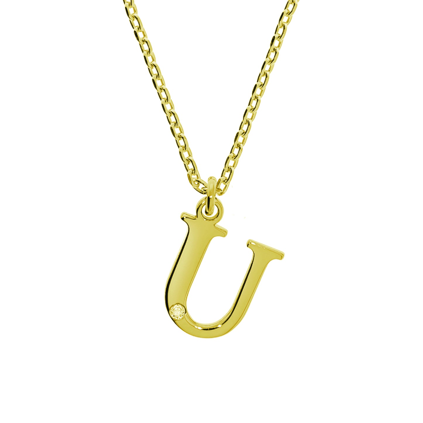 Anhänger mit Kette Ankerkette 925/- Sterling Silber Bicolor 48,0cm Diamant 0,008ct.