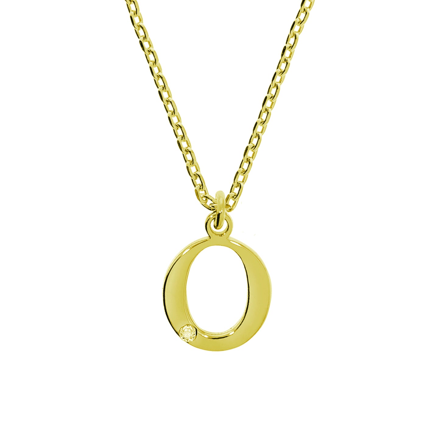 Anhänger mit Kette Ankerkette 925/- Sterling Silber vergoldet 48,0cm Diamant 0,008ct.