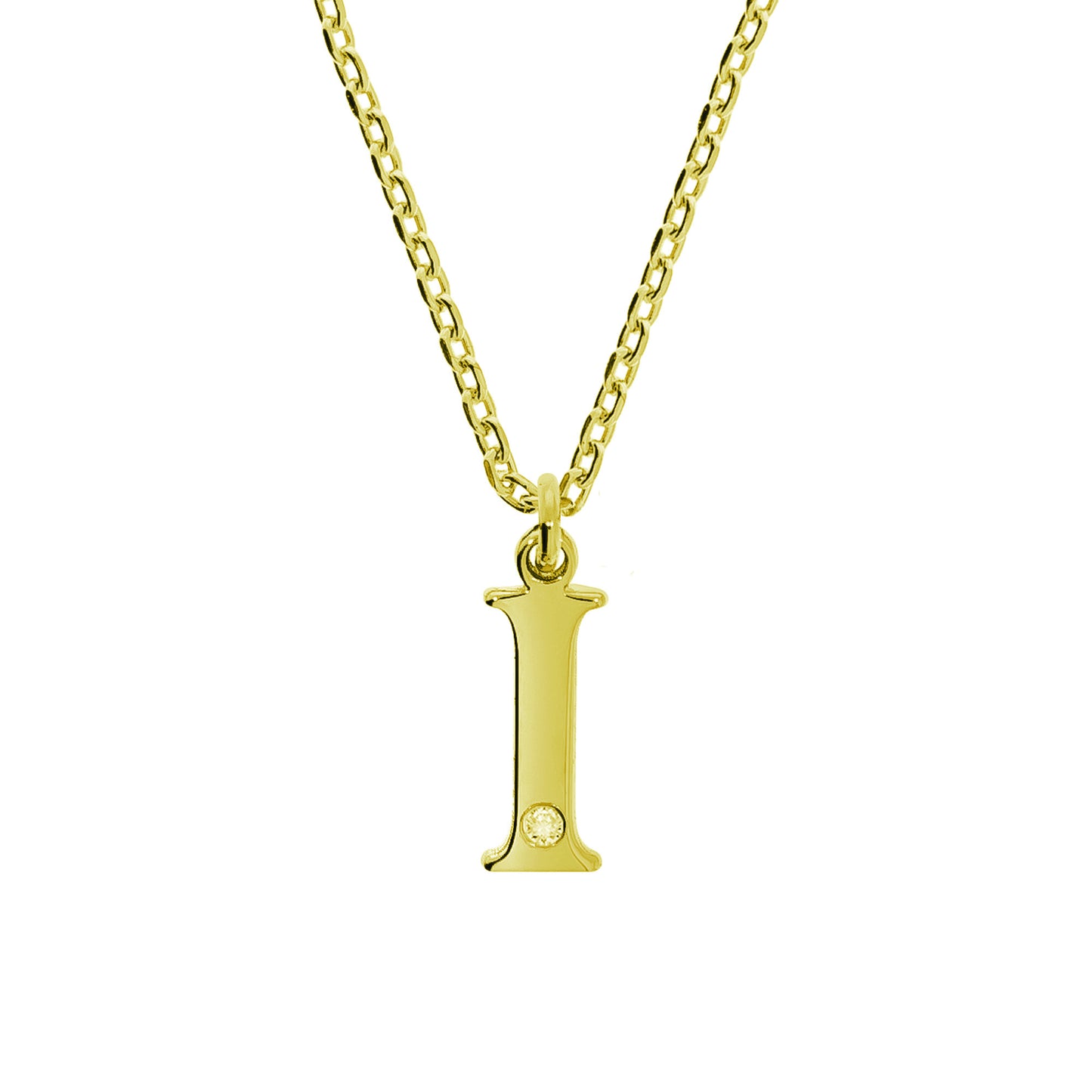 Anhänger mit Kette Ankerkette 925/- Sterling Silber vergoldet 48,0cm Diamant 0,008ct.