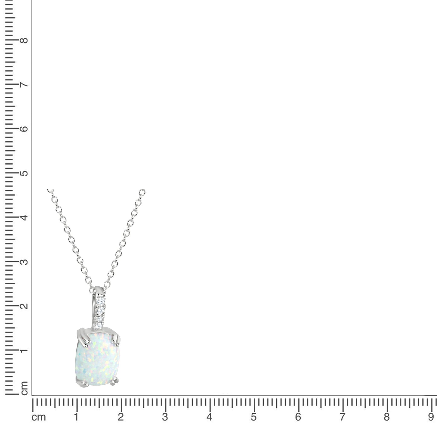 Anhänger mit Kette Ankerkette 925/- Sterling Silber rhodiniert 45,0cm Opal