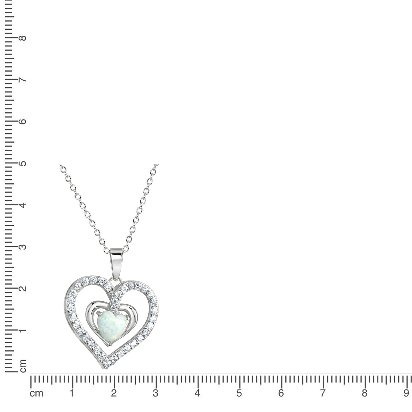 Anhänger mit Kette Ankerkette 925/- Sterling Silber rhodiniert 45,0cm Opal