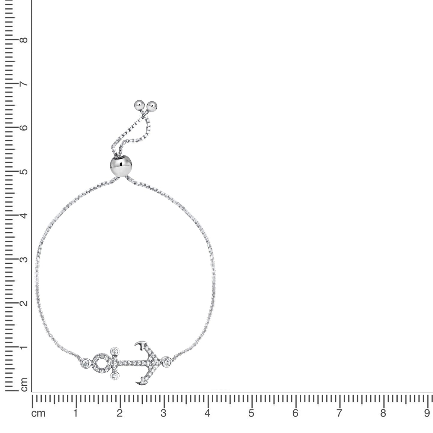 Armband Venezianerkette 925/- Sterling Silber Rhodiniert 22cm Zirkonia