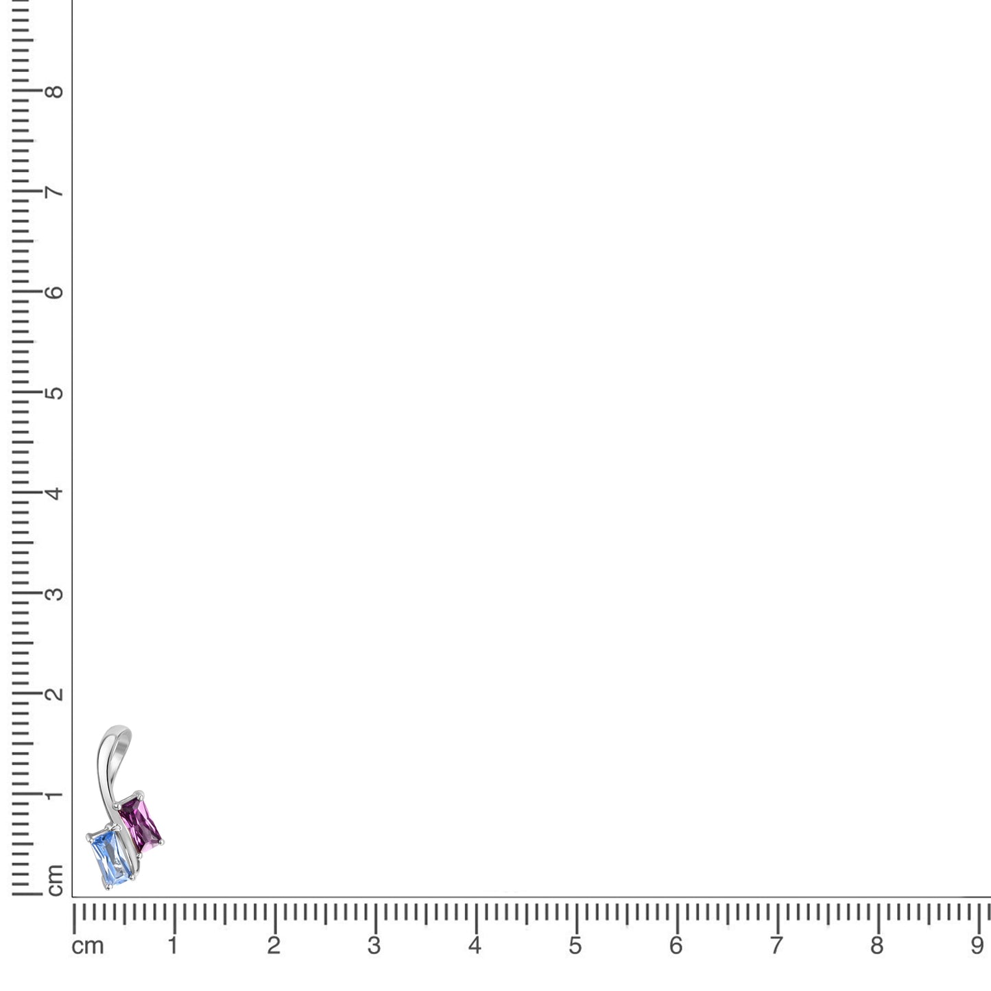 Anhänger 925/- Sterling Silber Rhodiniert 1,7cm synth. Spinell