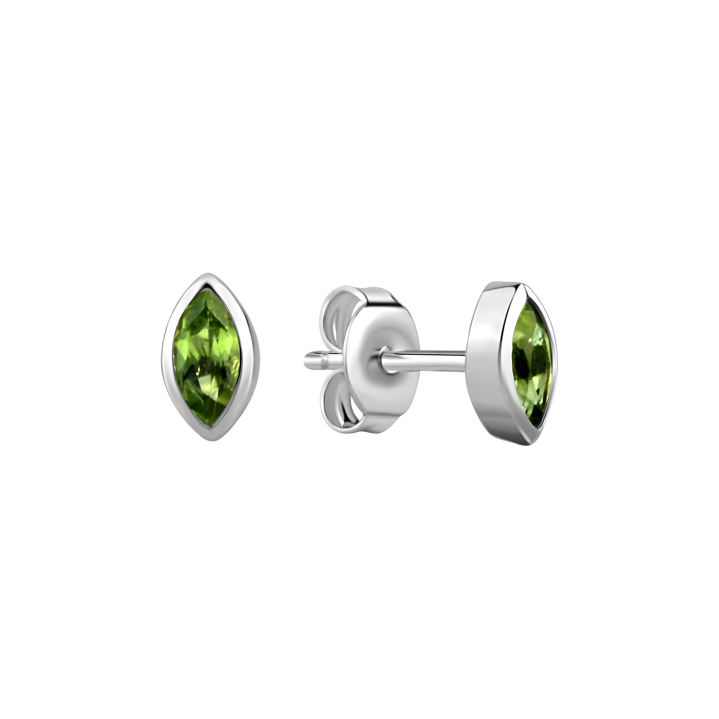 Ohrstecker 925/- Sterling Silber Rhodiniert 0,7cm Peridot