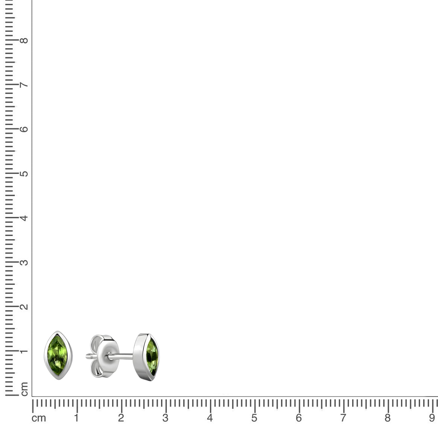 Ohrstecker 925/- Sterling Silber Rhodiniert 0,7cm Peridot