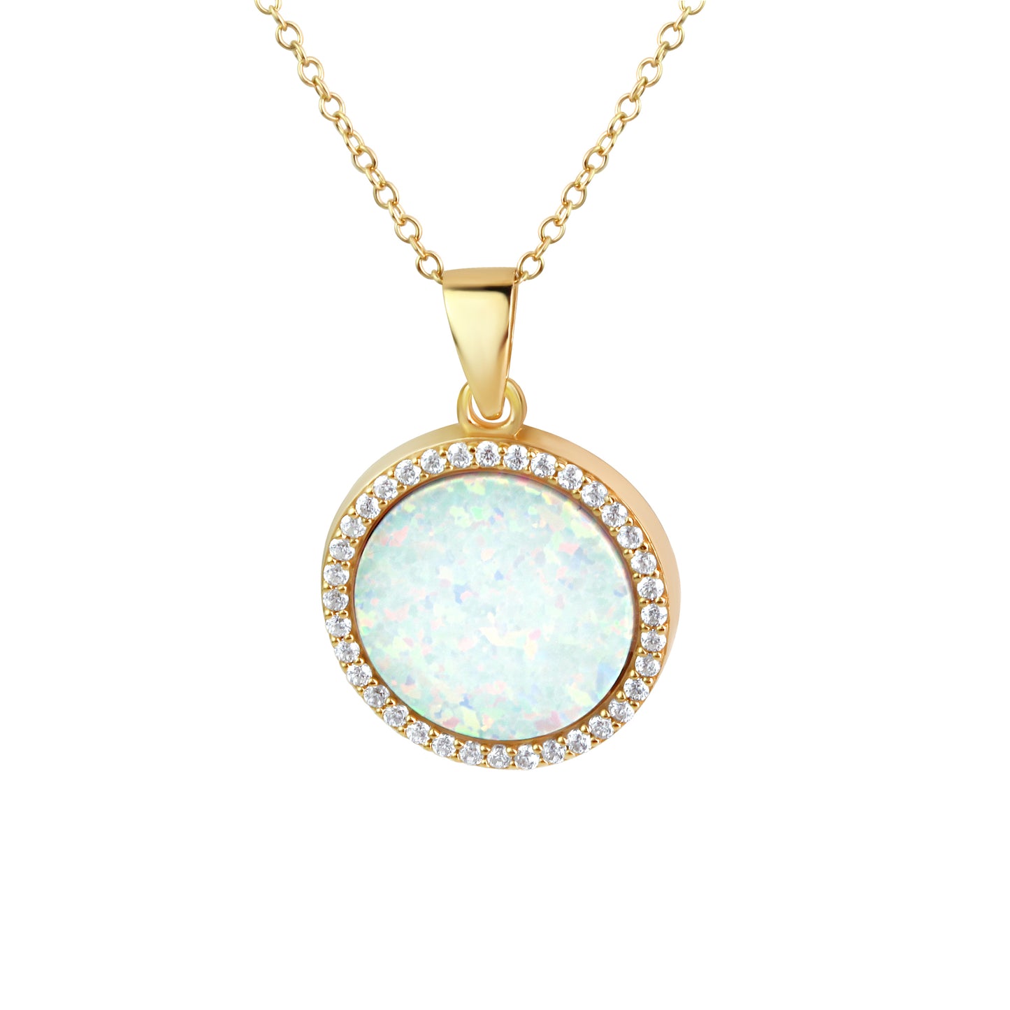 Anhänger mit Kette Ankerkette 925/- Sterling Silber vergoldet 45,0cm synth. Opal