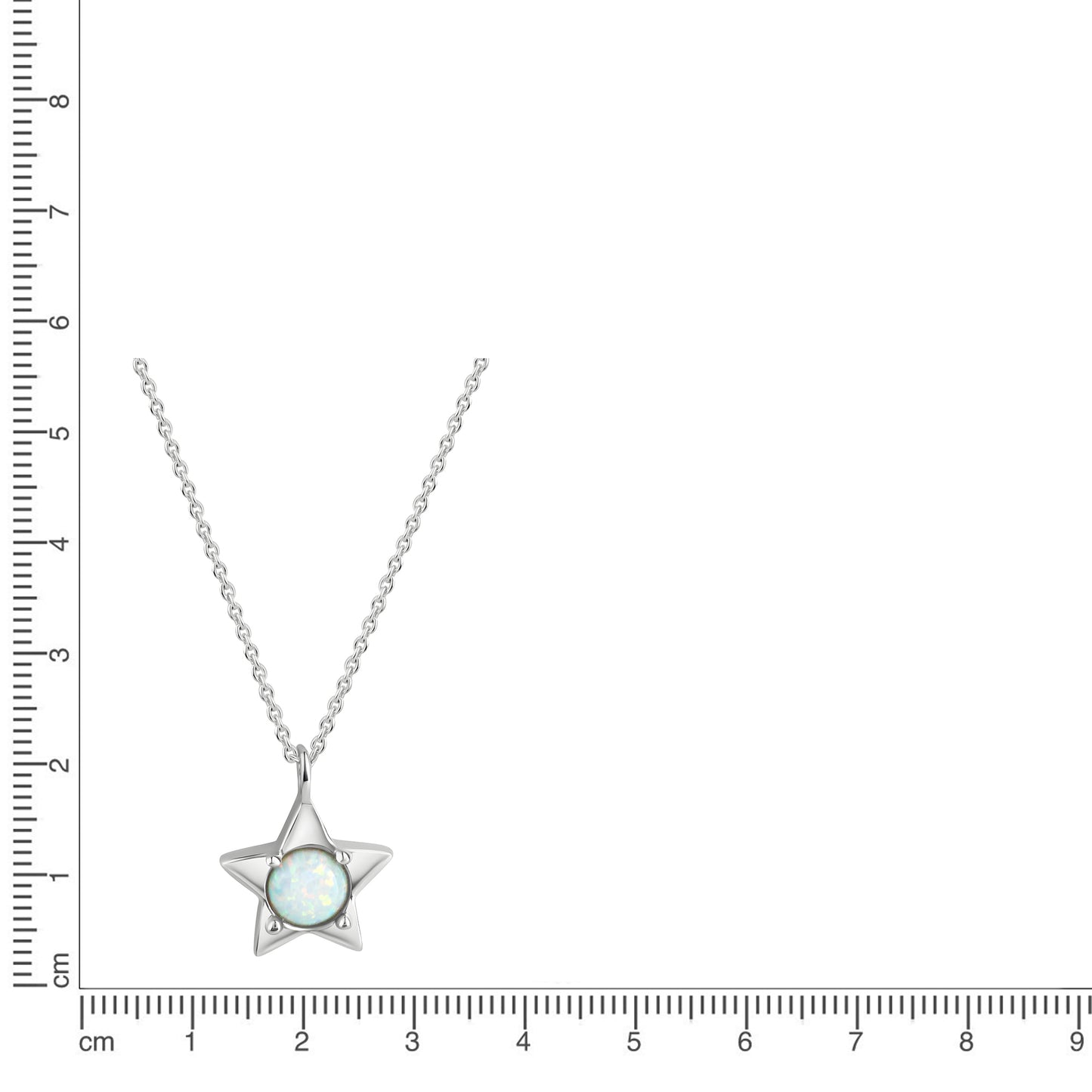 Anhänger mit Kette Ankerkette 925/- Sterling Silber rhodiniert 45,0cm synth. Opal