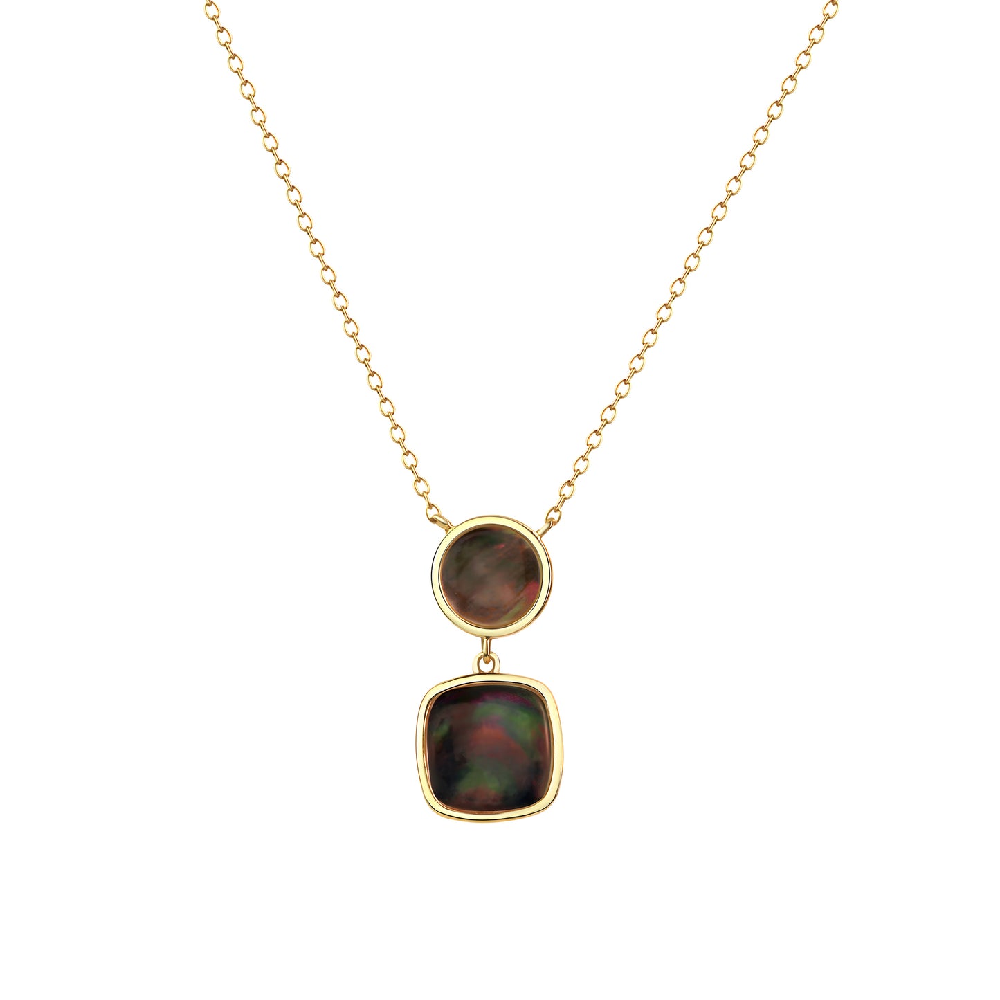 Collier Ankerkette 925/- Sterling Silber vergoldet 45,0cm Perlmutt