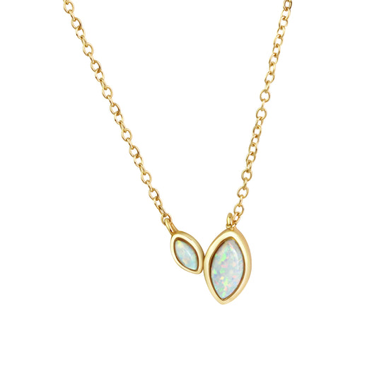 Kette Ankerkette 925/- Sterling Silber vergoldet 45,0cm synth. Opal