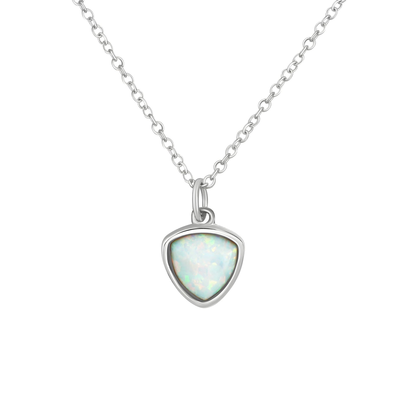 Anhänger mit Kette Ankerkette 925/- Sterling Silber rhodiniert 45,0cm synth. Opal