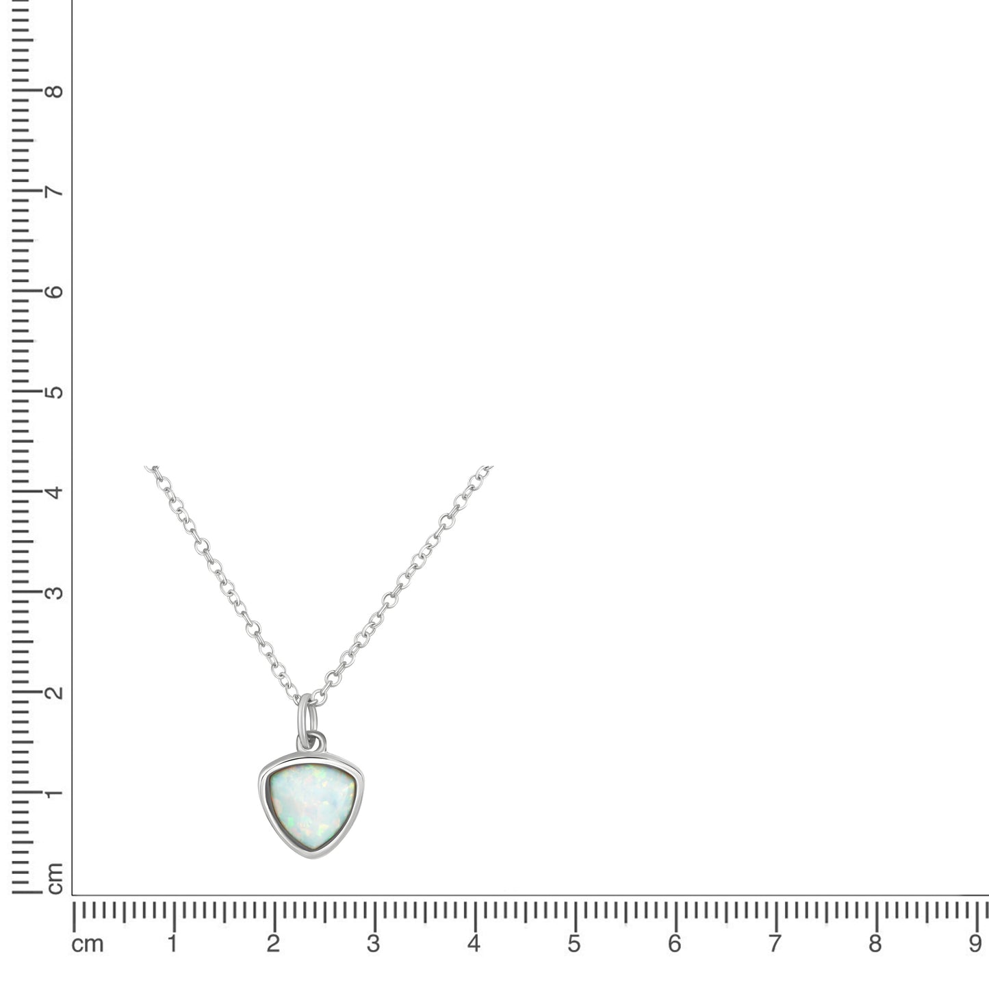 Anhänger mit Kette Ankerkette 925/- Sterling Silber rhodiniert 45,0cm synth. Opal