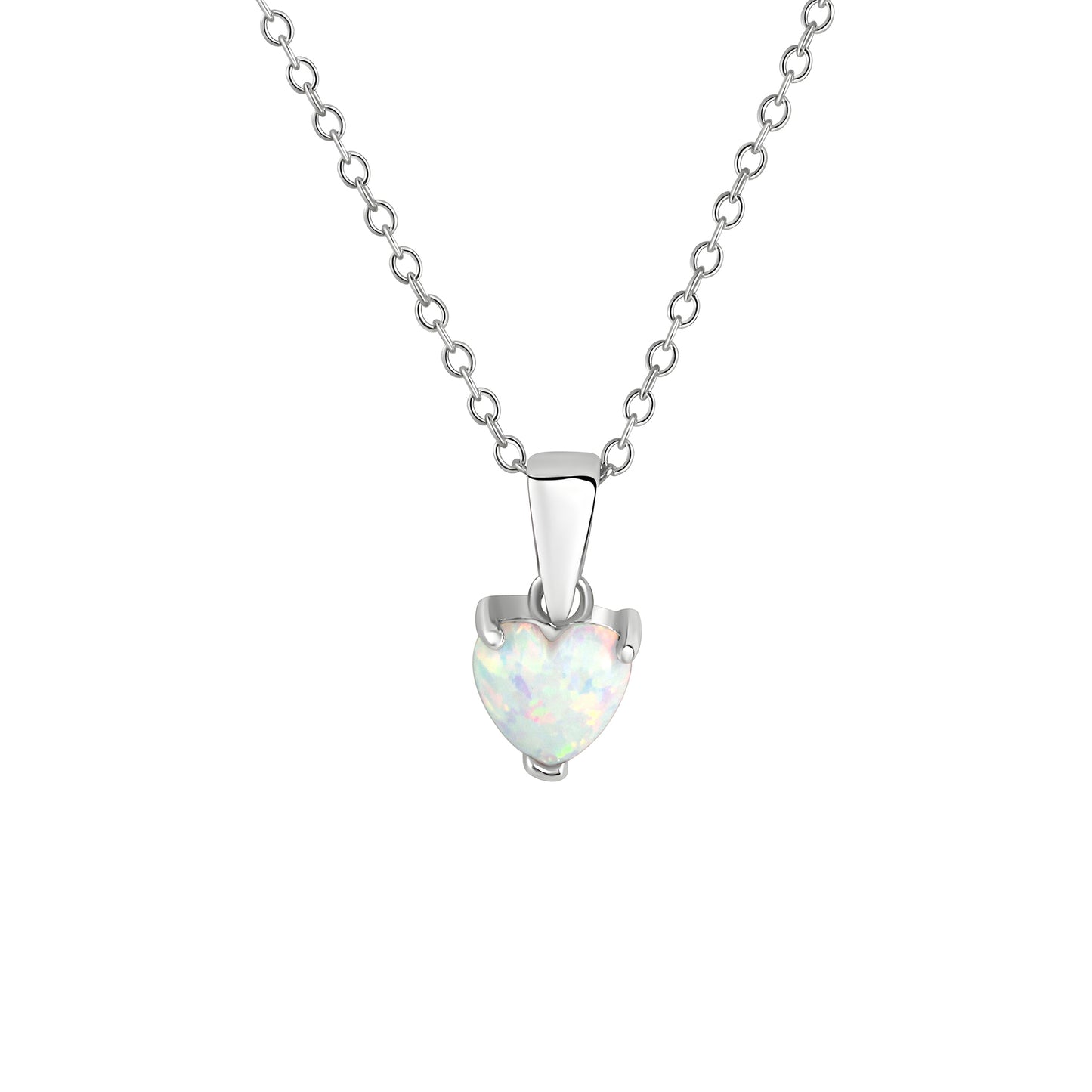 Anhänger mit Kette Ankerkette 925/- Sterling Silber rhodiniert 45,0cm synth. Opal