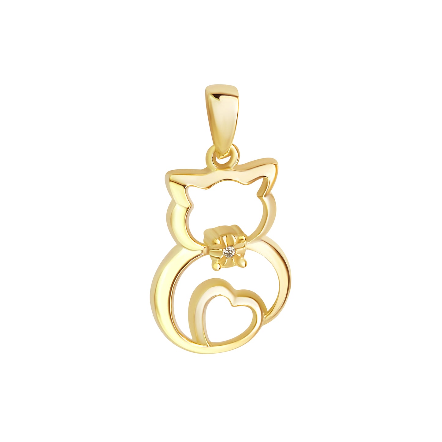 Anhänger 925/- Sterling Silber vergoldet 2,3cm Zirkonia