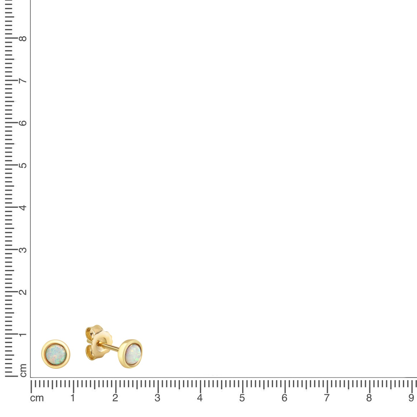 Ohrstecker 925/- Sterling Silber vergoldet 0,5cm synth. Opal