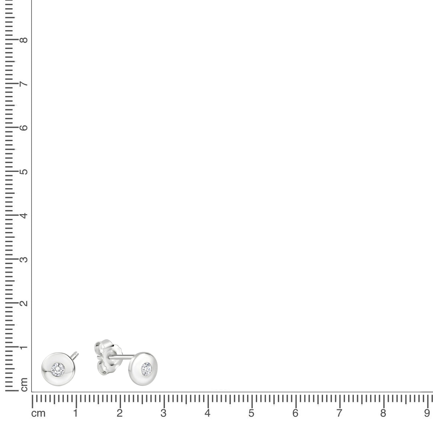 Ohrstecker 925/- Sterling Silber rhodiniert Zirkonia