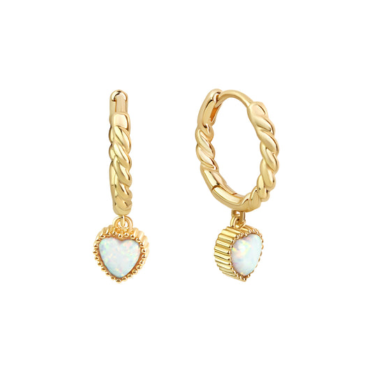 Creolen 925/- Sterling Silber vergoldet 2,3cm synth. Opal