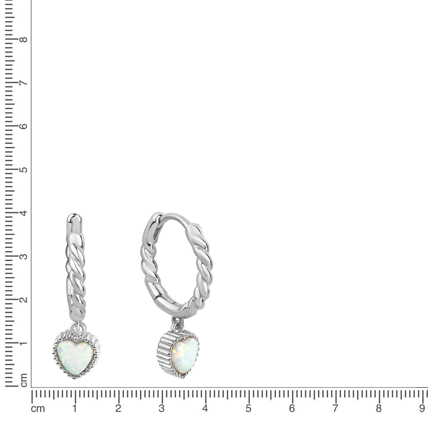 Creolen 925/- Sterling Silber Rhodiniert 2,3cm synth. Opal