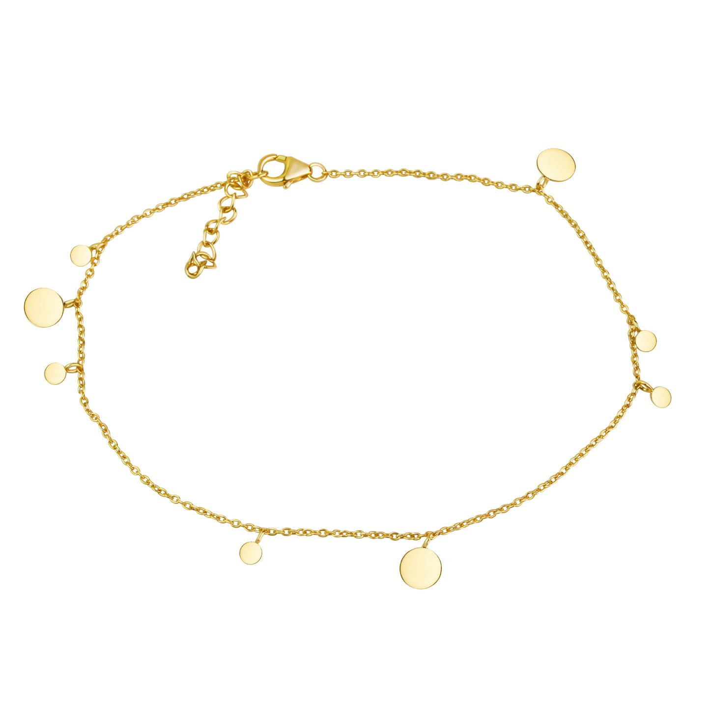 Fusskette Ankerkette 925/- Sterling Silber vergoldet 26,0cm