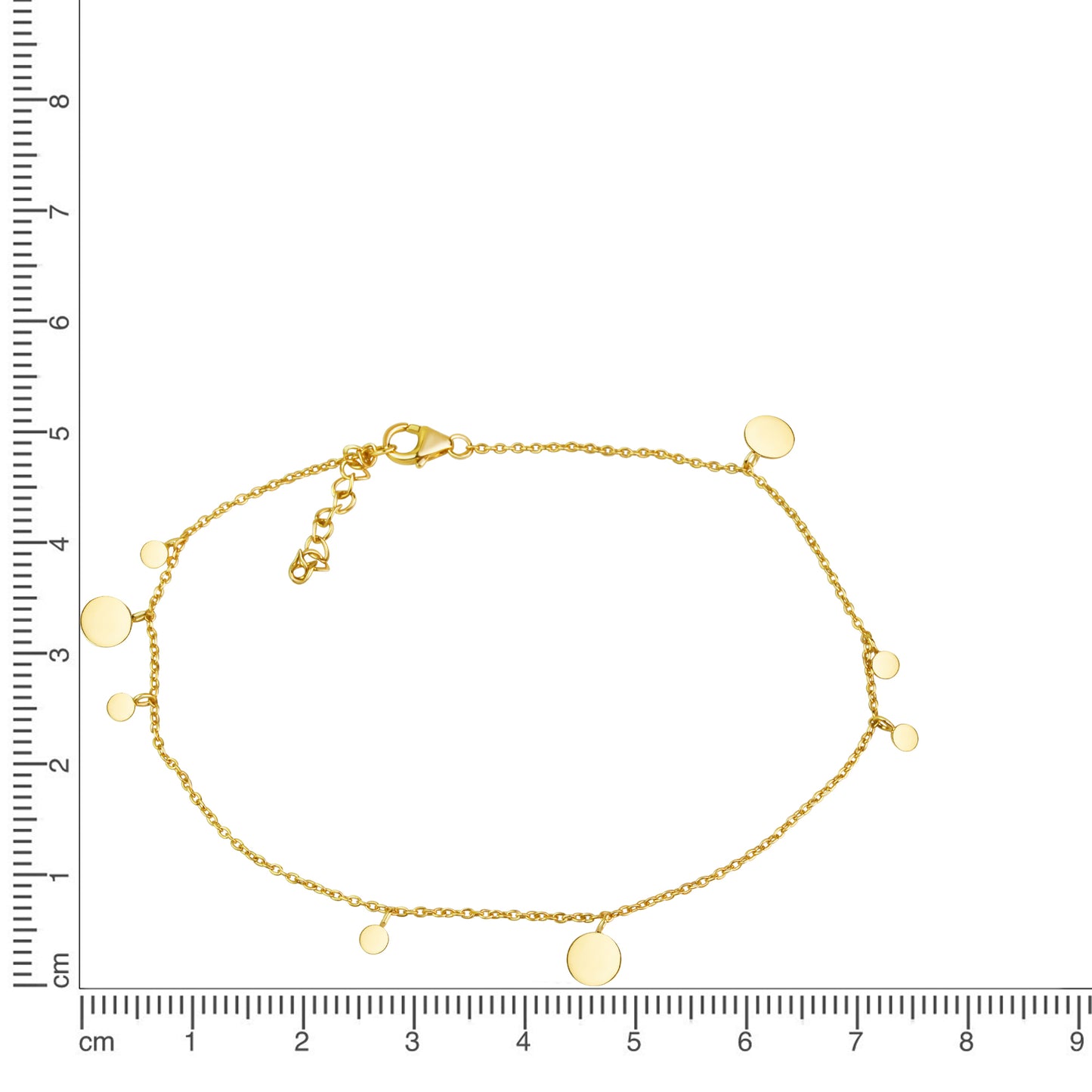 Fusskette Ankerkette 925/- Sterling Silber vergoldet 26,0cm