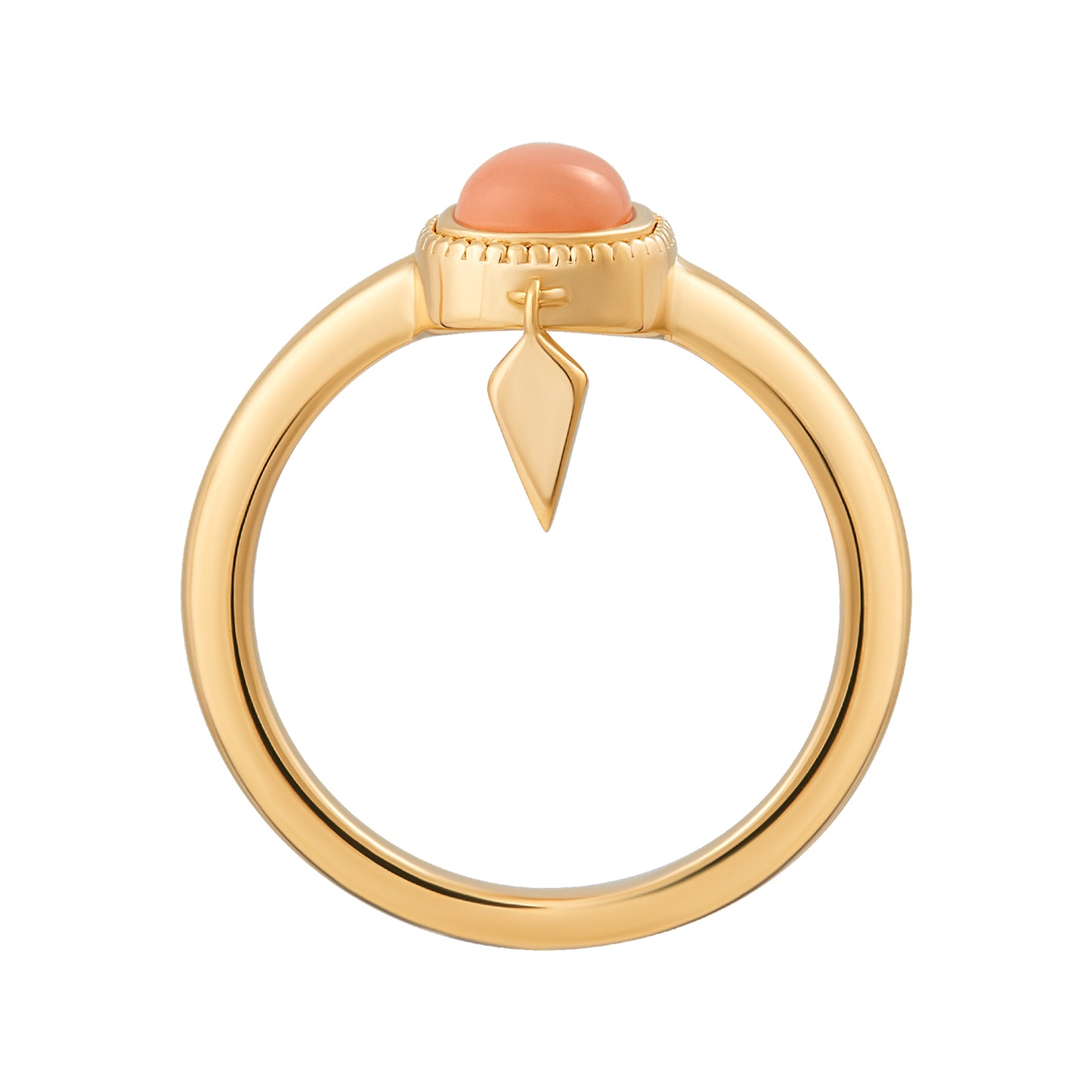 cai Ring 925/- Sterling Silber Orange Mondstein