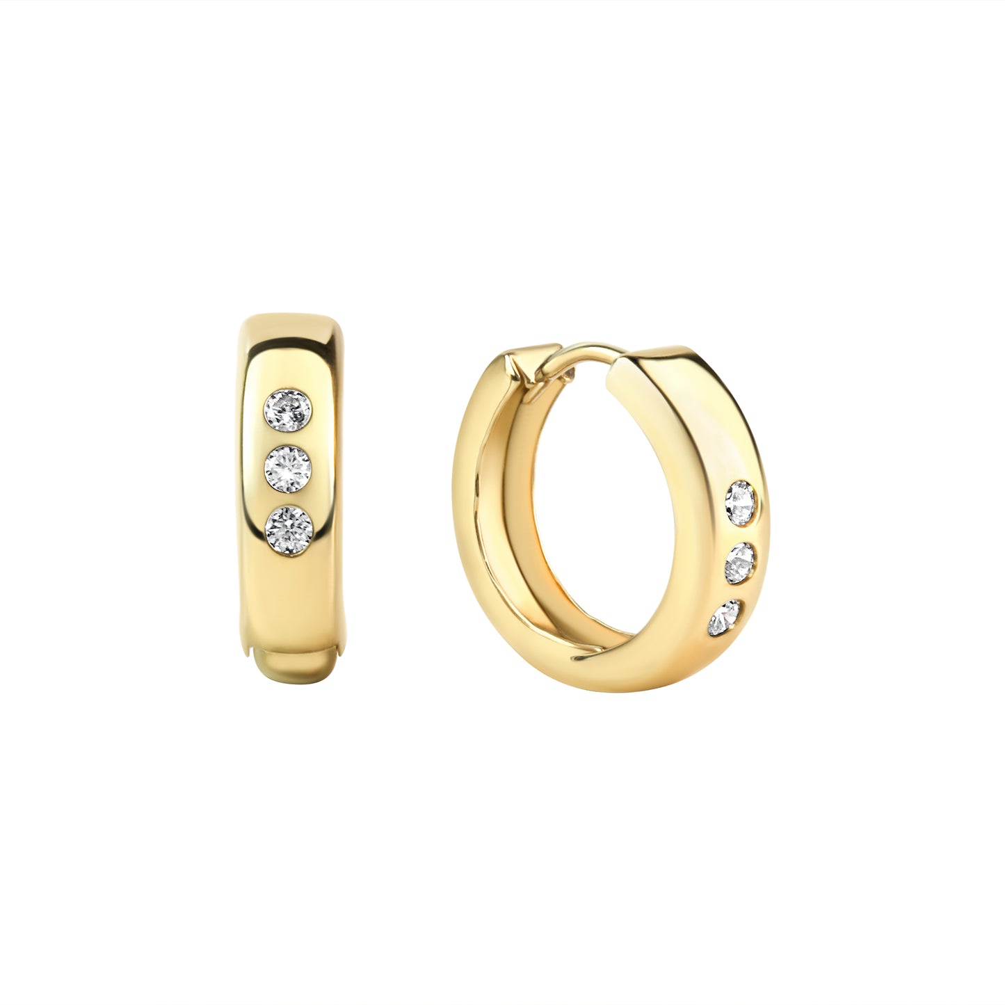 Creolen 333/- Gold 1,5cm Zirkonia