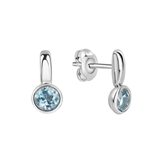 Ohrstecker 925/- Sterling Silber Rhodiniert 1,4cm synth. Spinell