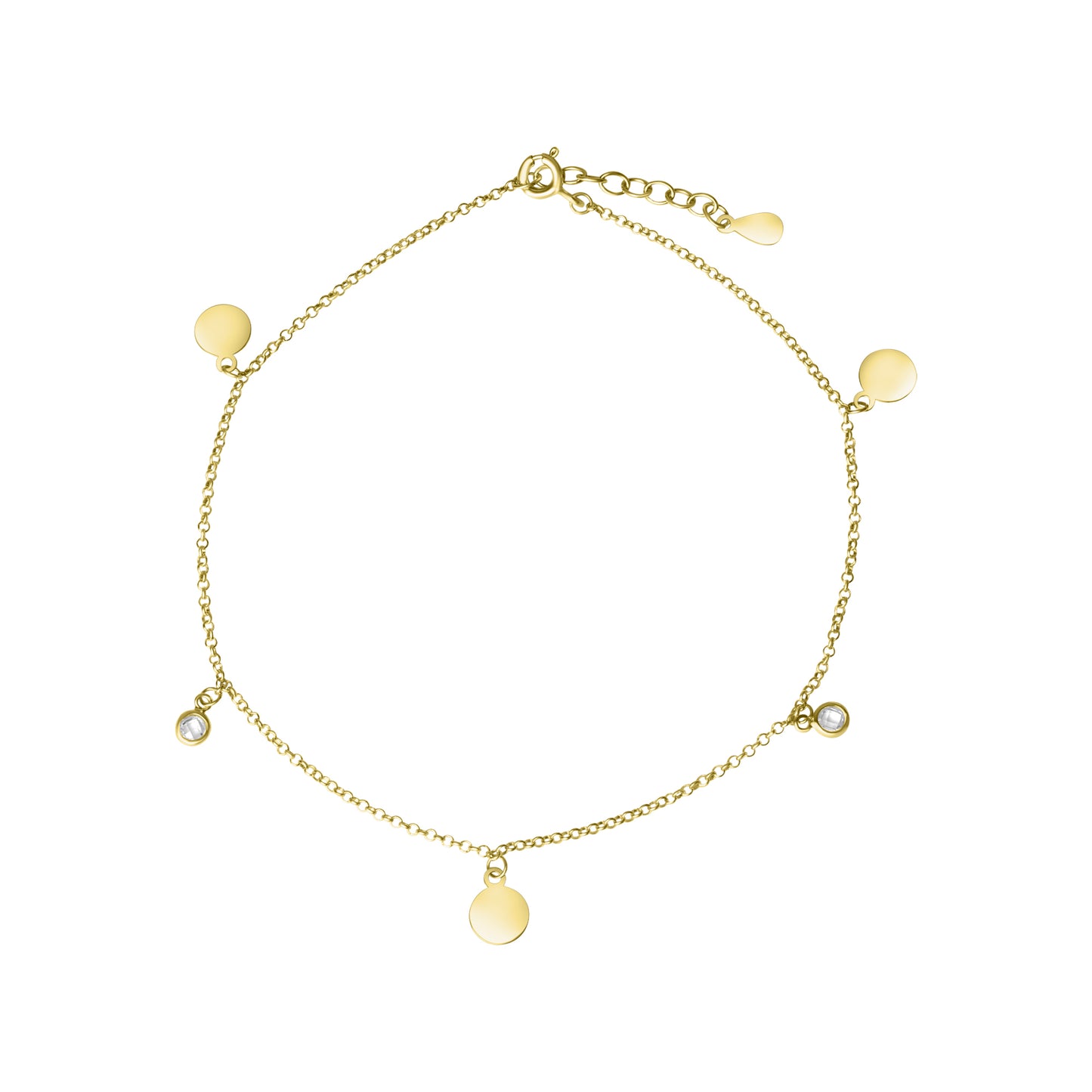 Armband Erbskette 925/- Sterling Silber vergoldet 19,0cm Zirkonia