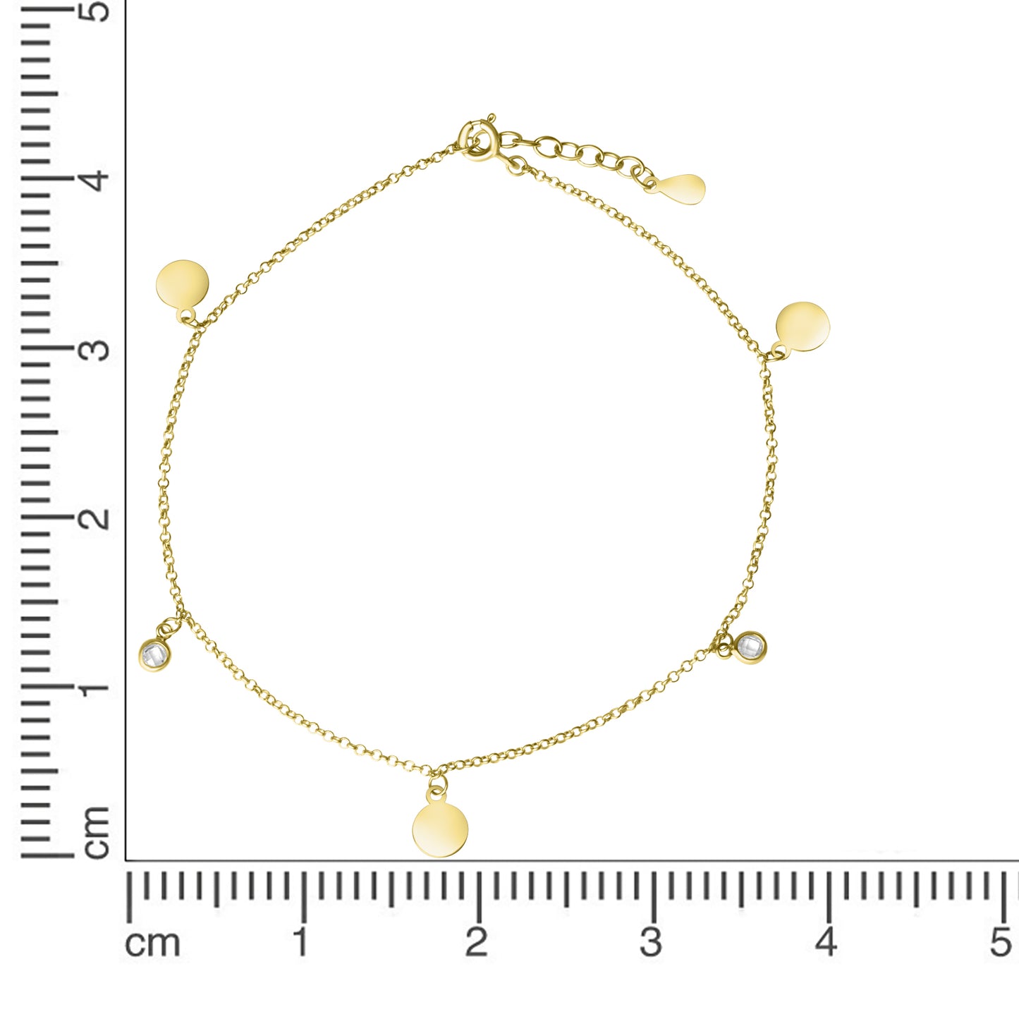 Armband Erbskette 925/- Sterling Silber vergoldet 19,0cm Zirkonia