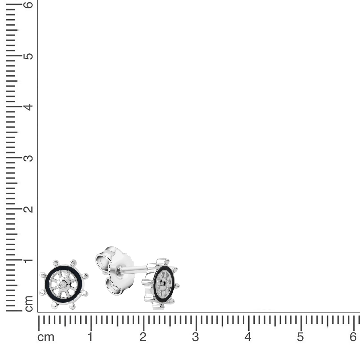 Ohrstecker 925/- Sterling Silber Rhodiniert 0,8cm Zirkonia