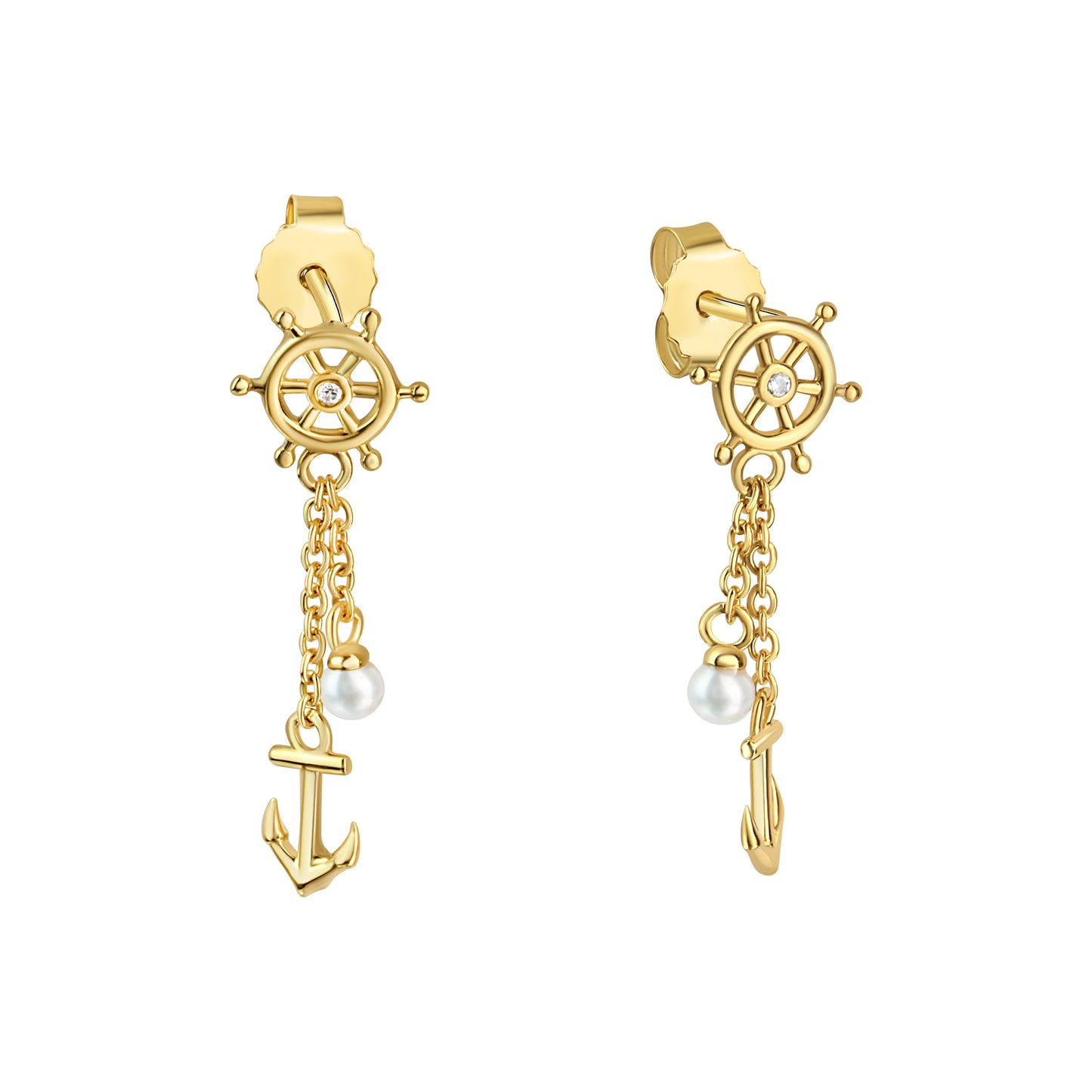 Ohrhänger 925/- Sterling Silber vergoldet 2,6cm Zirkonia