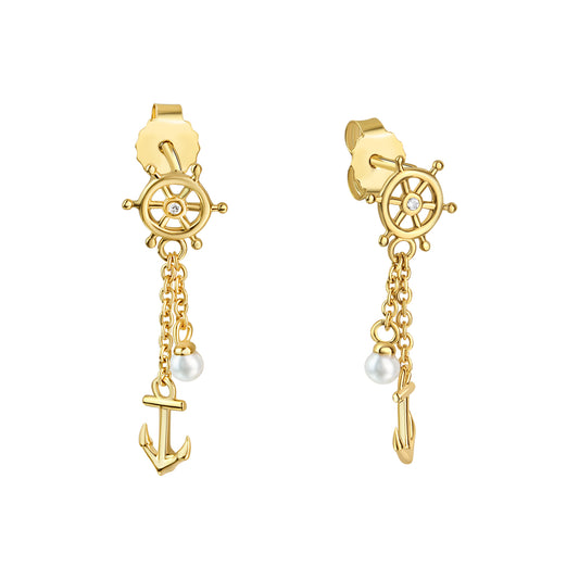 Ohrhänger 925/- Sterling Silber vergoldet 2,6cm Zirkonia