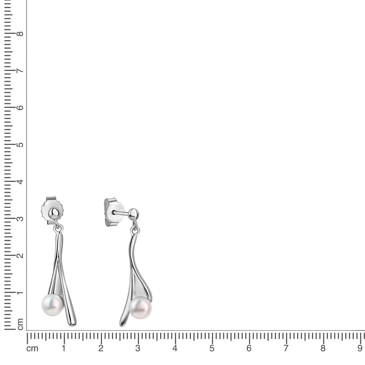 Ohrstecker 925/- Sterling Silber Rhodiniert 1,8cm Süßwasserzuchtperle