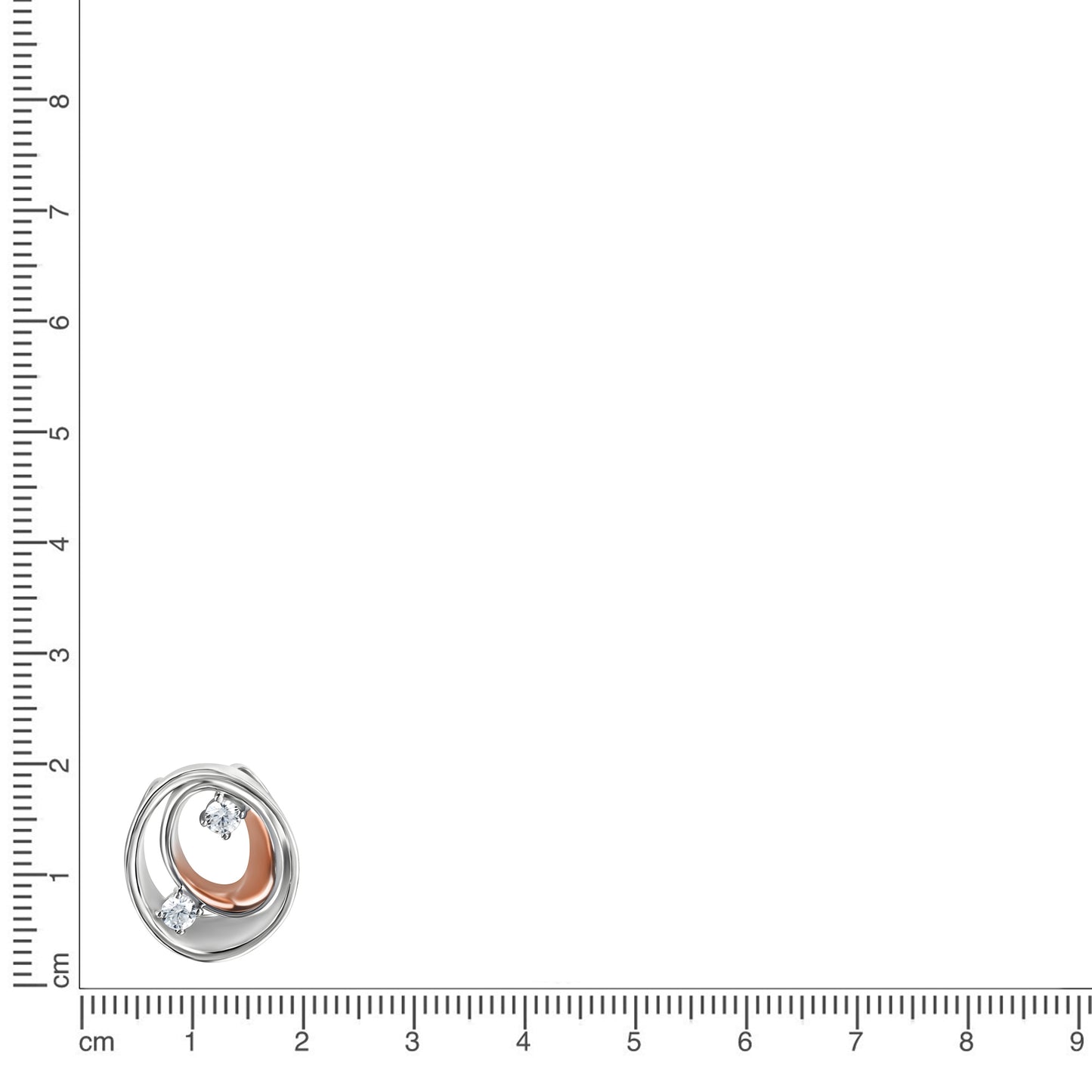 Anhänger 925/- Sterling Silber vergoldet (teil) 1,7cm Zirkonia