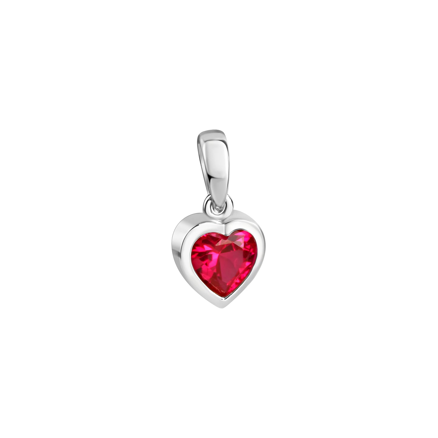 Anhänger 925/- Sterling Silber Rhodiniert 1,5cm syn. Rubin