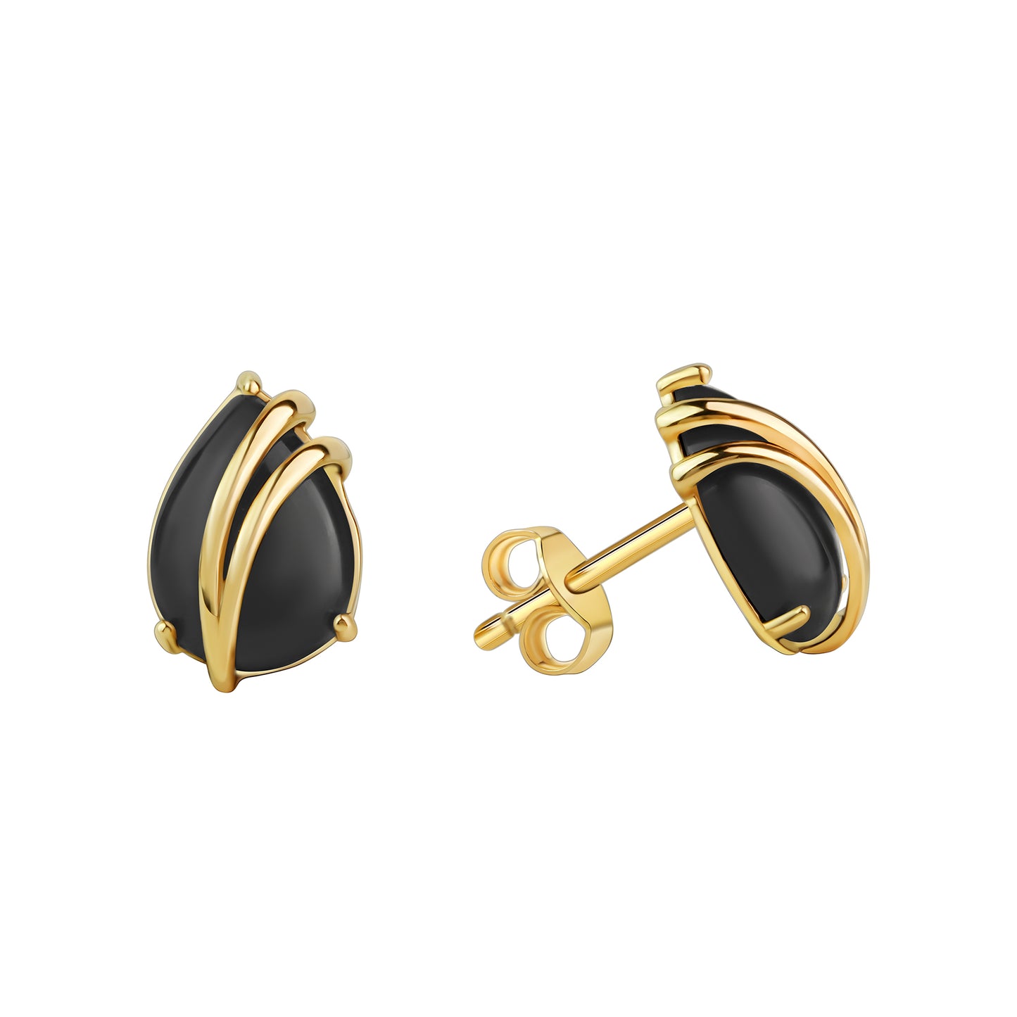 Ohrstecker 375/- Gold 1,1cm Onyx
