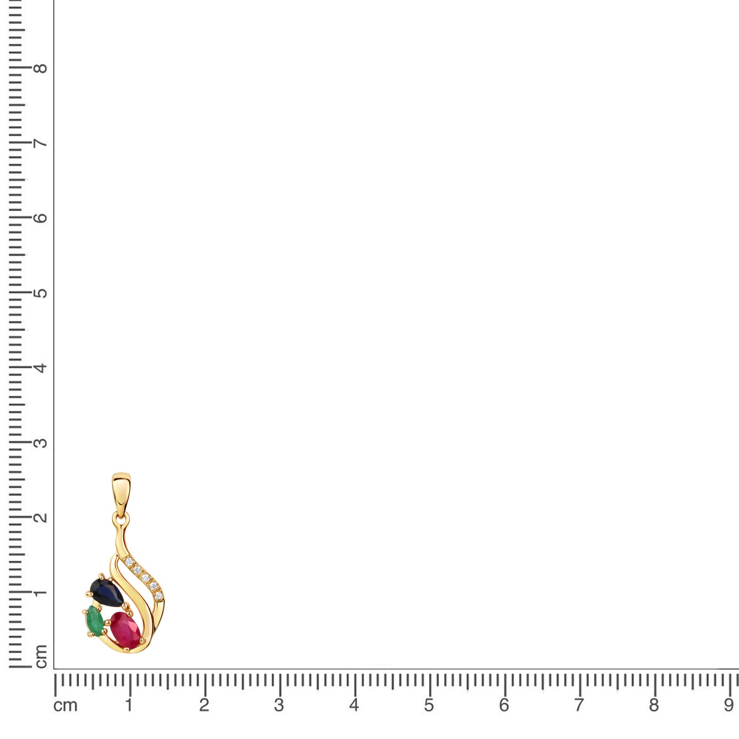 Anhänger 375/- Gold 2,3cm Zirkonia