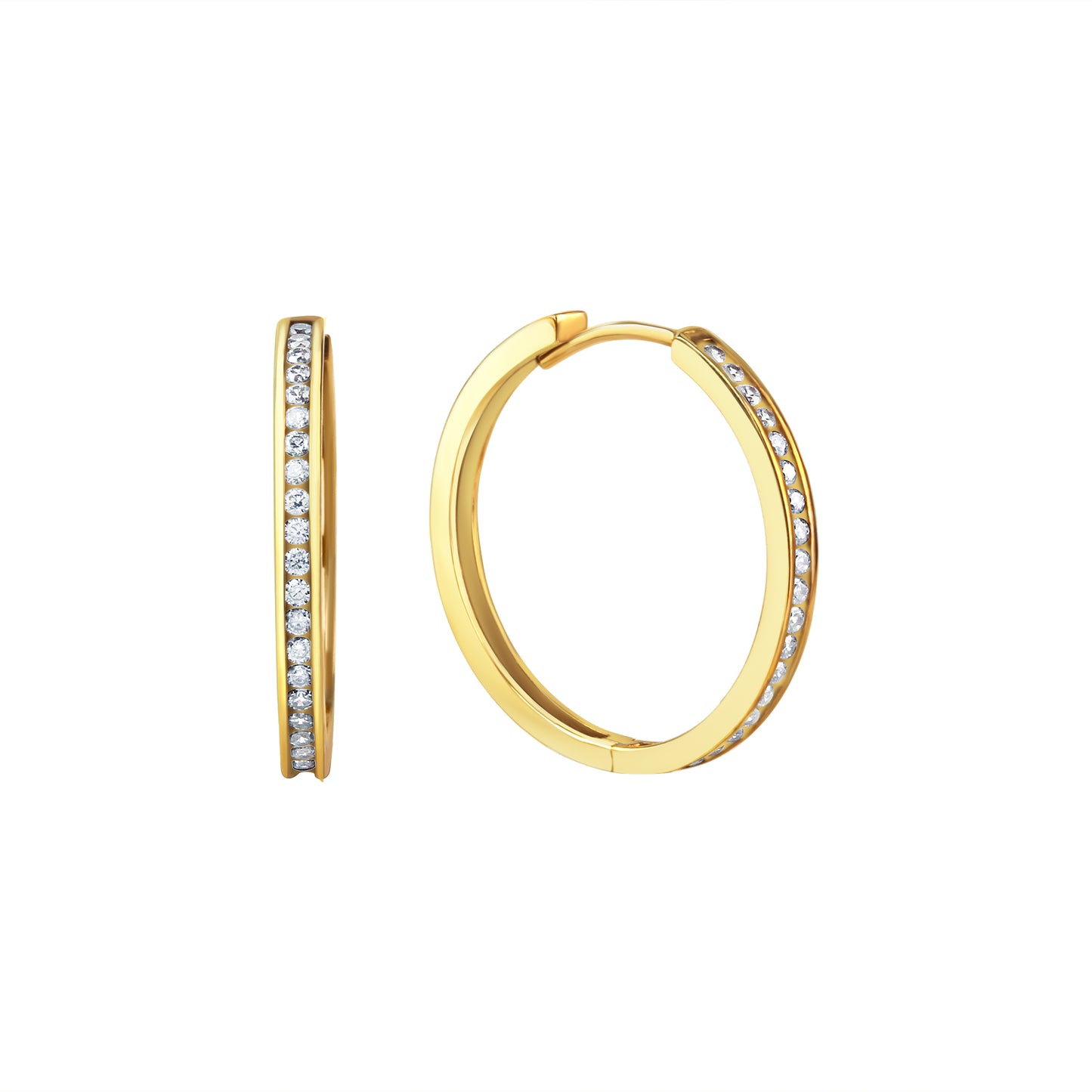 Creolen 375/- Gold 2,2cm Zirkonia