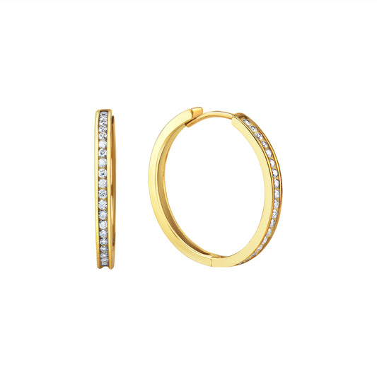 Creolen 375/- Gold 2,2cm Zirkonia