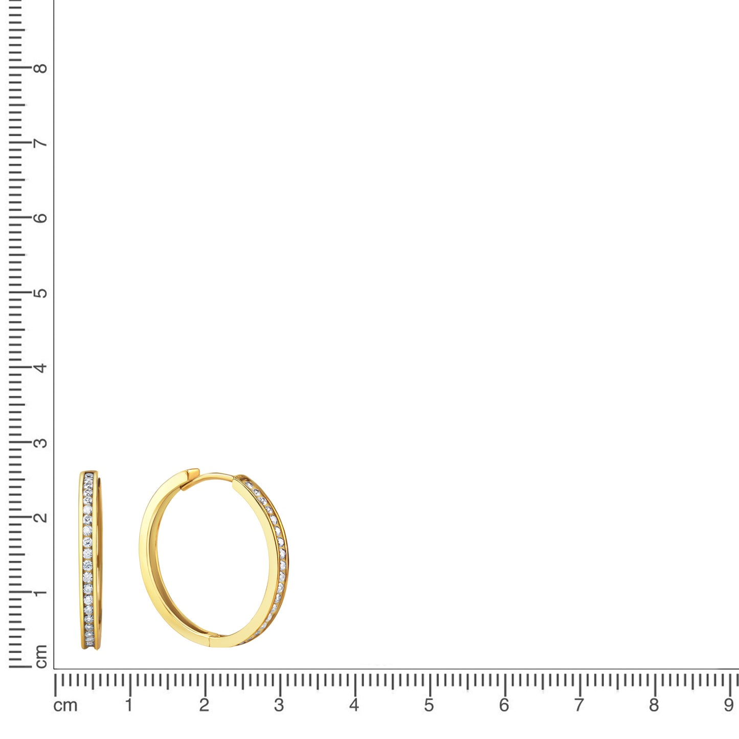 Creolen 375/- Gold 2,2cm Zirkonia