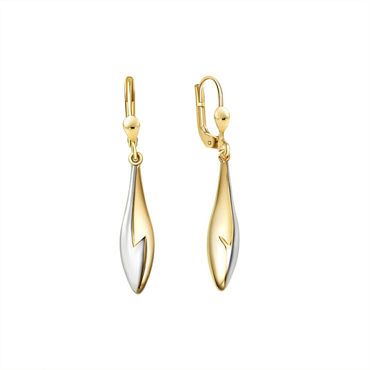 Ohrhänger 375/- Gold rhodiniert (teil) 4,2cm